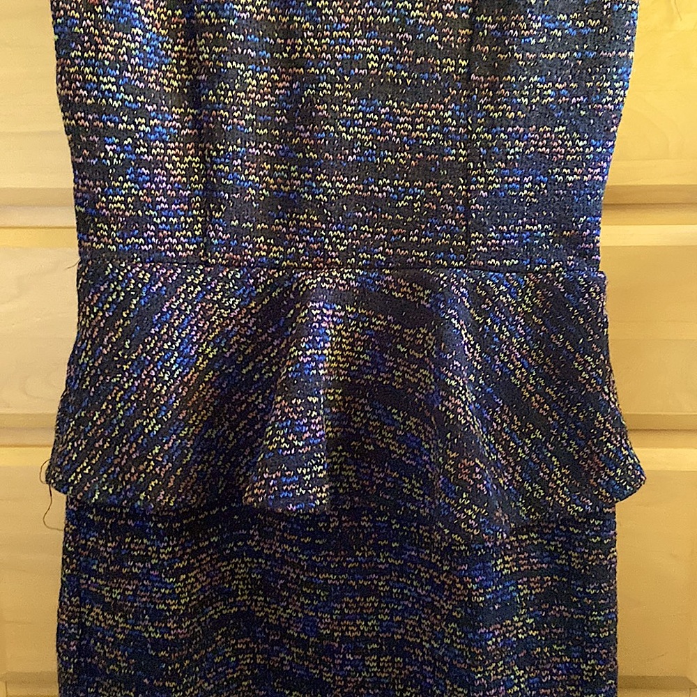 Tweed Backless Peplum Mini Dress - Picture 3 of 9